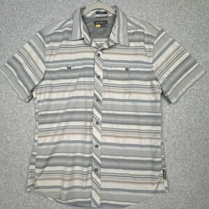 Eddie Bauer First‎ Ascent Shirt Mens M Retro Striped Short Sleeve Button Outdoor